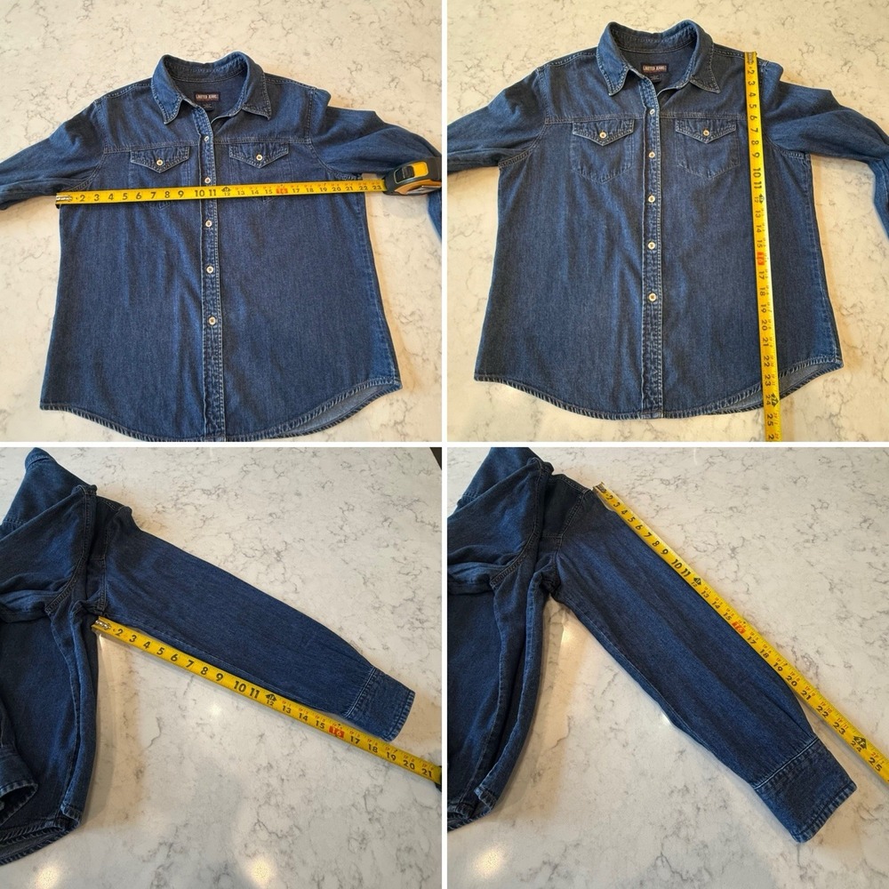 Limited Jeans Denim Button Up Shirt Women's L Medium Blue Wash - Picture 4 of 4